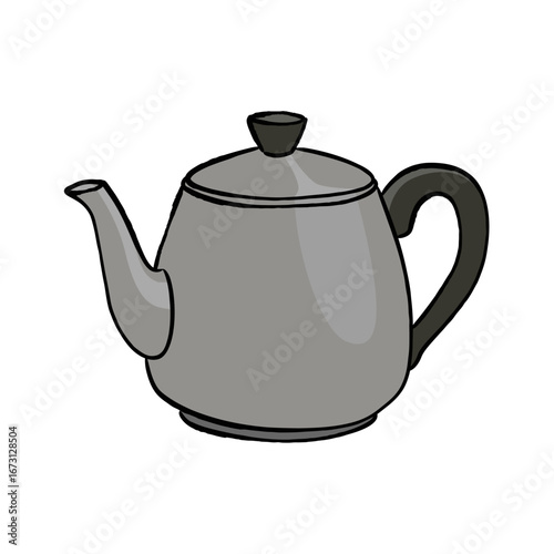 teapot isolated on white background, teapot illustration