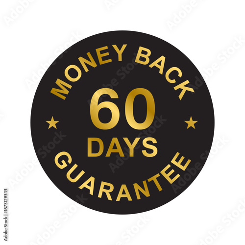 60 days money back guarantee icon vector for graphic design, logo, website, social media, mobile app, UI illustration