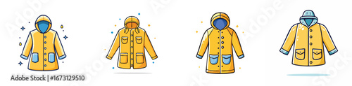 raincoat vector pack in contemporary style with balanced composition.