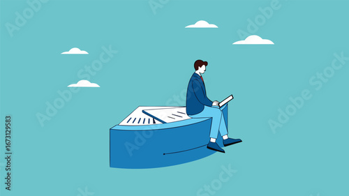 Part-time job, side job or small business, additional work outside working hours, division or tome management, work tracking system or day planning, businessman working using laptop over hours cut
