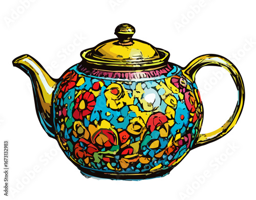 Floral teapot