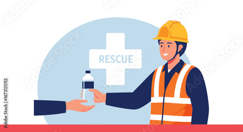 Offering Hydration: A Symbol Of Support And Aid With Rescue Workers And First Responders