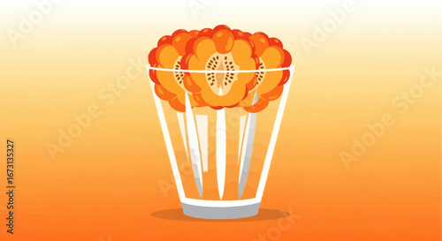 Orange Slices Arranged inside a Transparent Glass that Shows the Vibrant Color