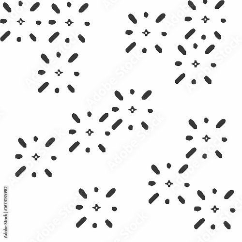 An elegant black and white vector pattern of ink drops and paint splashes on a grunge texture background