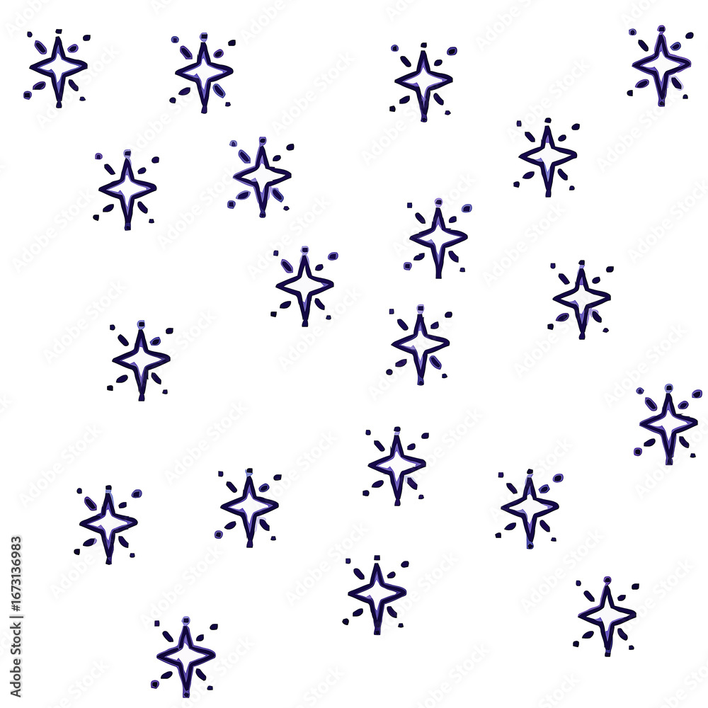 Naklejka premium Floral, natural, and festive seamless patterns: a harmonious blend of blue flowers, stars, snowflakes, and Christmas trees