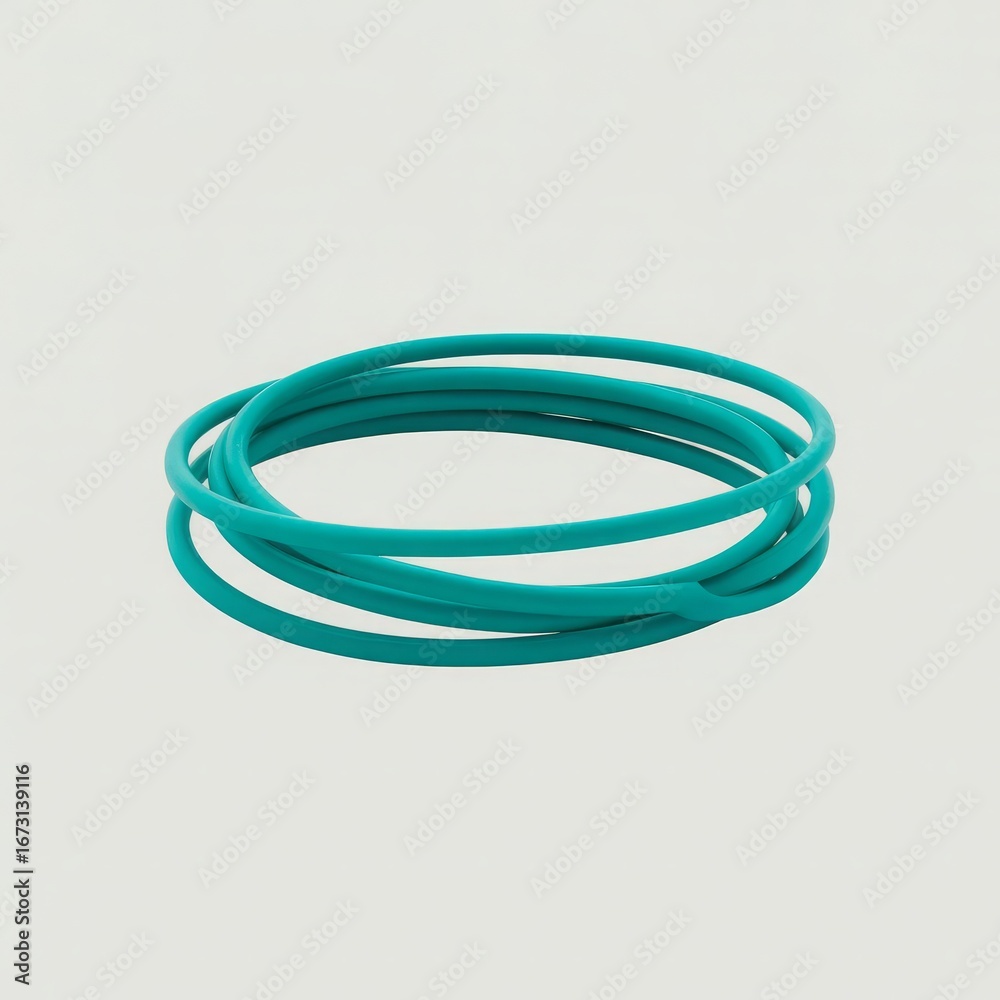 Fototapeta premium Turquoise coiled flexible tubing rubber