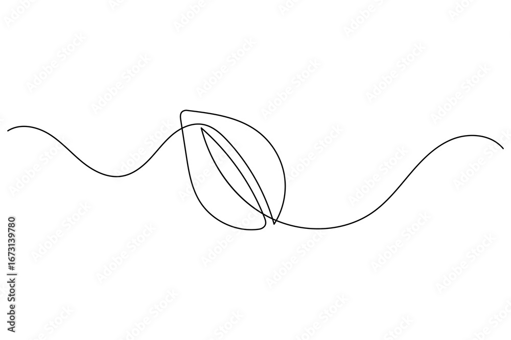 Obraz premium Continuous line drawing leaf vector minimal eco friendly botanical illustration