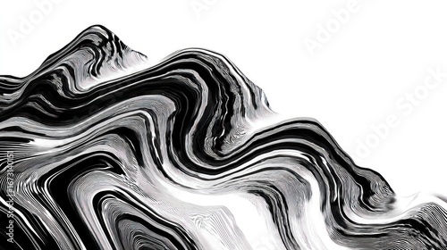 Abstract black and white swirling shapes