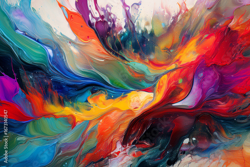 Abstract art colorful watercolor painting of abstract modern art Hand painted brush stroke on white paper texture wallpaper background.