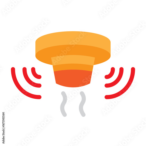 Smoke Detector Setup Vector Flat Icon Design