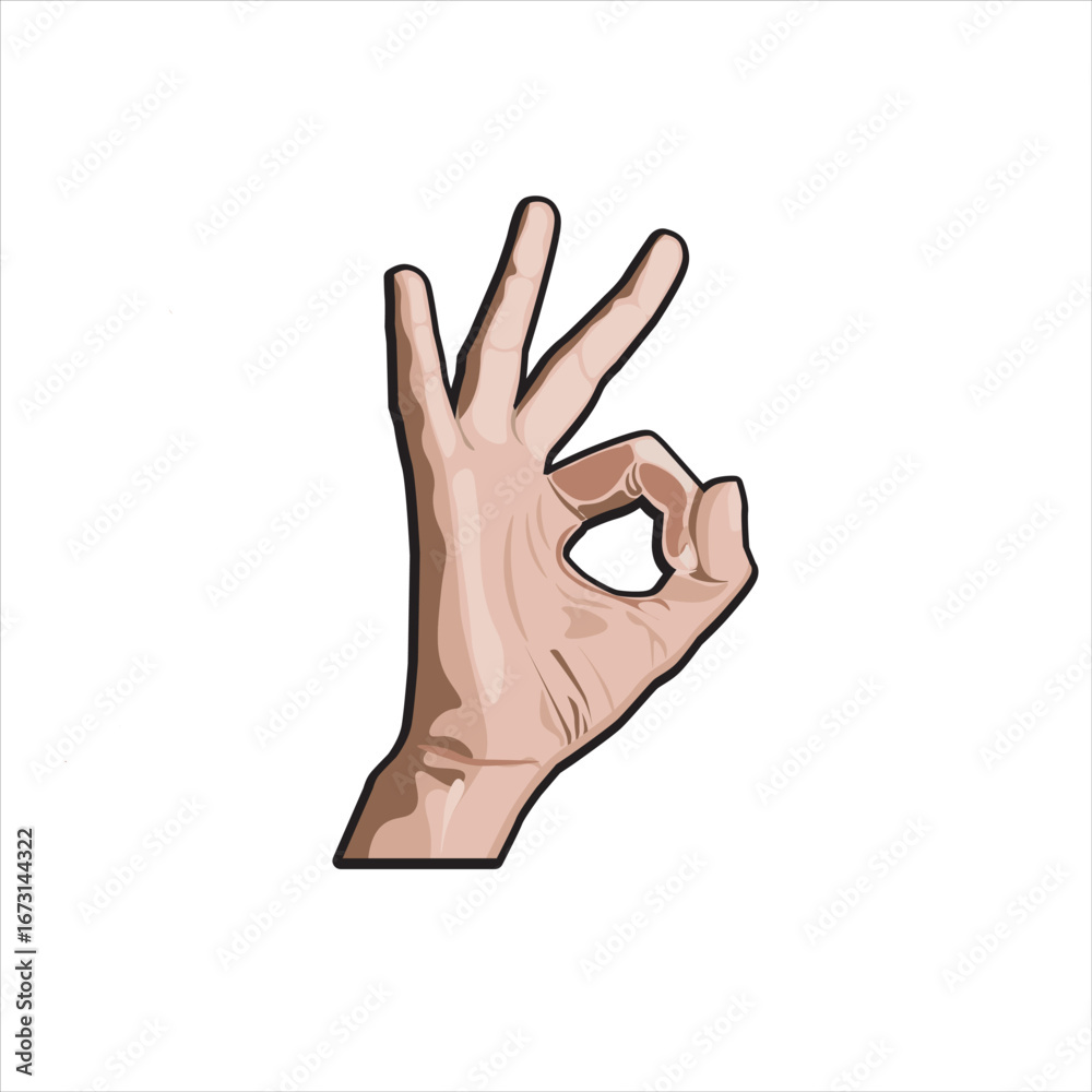 Obraz premium okay indicating on the hand like this