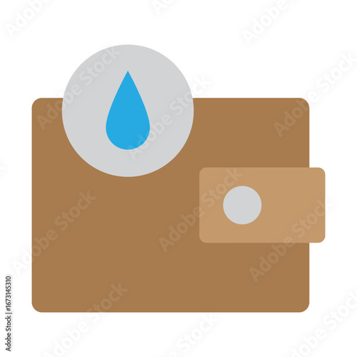 Waterproof Travel Wallet Vector Flat Icon Design