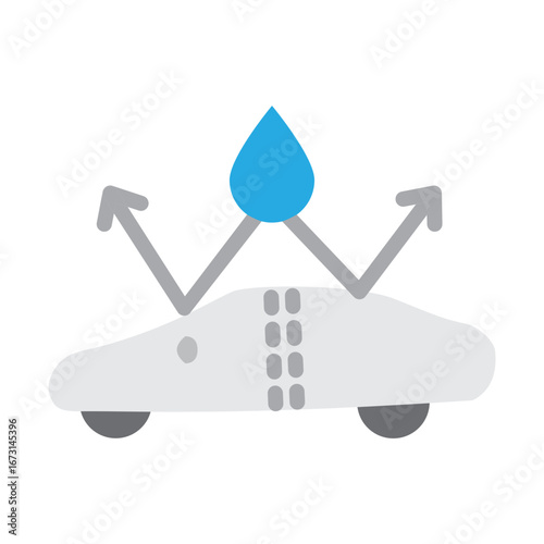 Waterproof Car Cover Vector Flat Icon Design