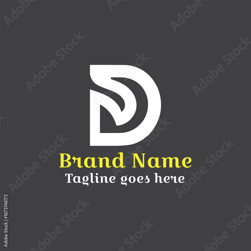 D letter logo . Business logo vector design for your company's brand identity. Fully vector file. CMYK color mode. Editable color.
