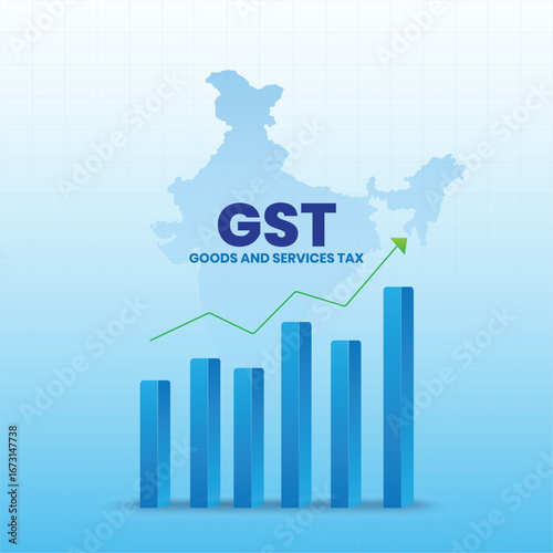 GST Tax India with business graph