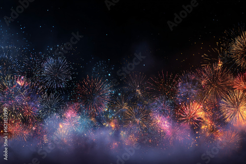 Wallpaper Mural Festive fireworks display illuminating the night sky with vibrant colors and sparkling lights a breathtaking spectacle of light and color Torontodigital.ca