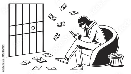 Digital Fraudster Earning Illicit Money with Phone, Threat of Imprisonment