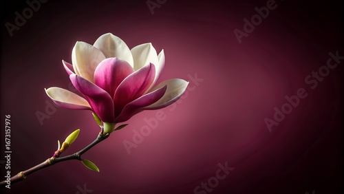 Close-up magnolia flower bloom gentle petals soft light elegant beauty natural detail