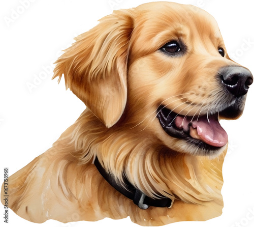 Wallpaper Mural golden retriever portrait, watercolor painting of a puppy Torontodigital.ca