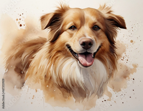 Wallpaper Mural golden retriever dog, watercolor painting of a dog isolated Torontodigital.ca