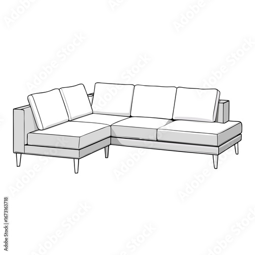 white sofa isolated on white background