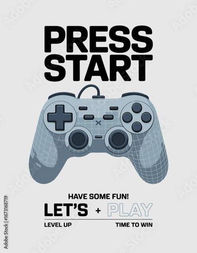 This artistic depiction features a minimalist game controller highlighting its contours and buttons, representing the essence of gaming and inviting players to interact and compete.