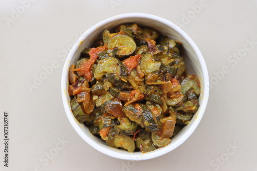 Turai Subji or Sponge gourd curry, Indian food