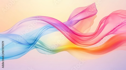 Modern background with fluid rainbow waves forming a mesmerizing abstract digital wallpaper