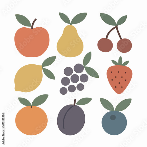 Wallpaper Mural Colorful Fruit Illustration Featuring Various Fruits Torontodigital.ca