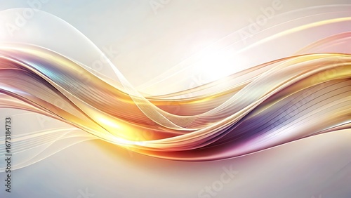 Wallpaper Mural Abstract glowing wave with rainbow colors, isolated on white background Torontodigital.ca