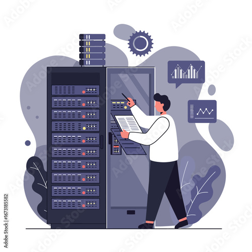 IT professional managing and maintaining server infrastructure.
