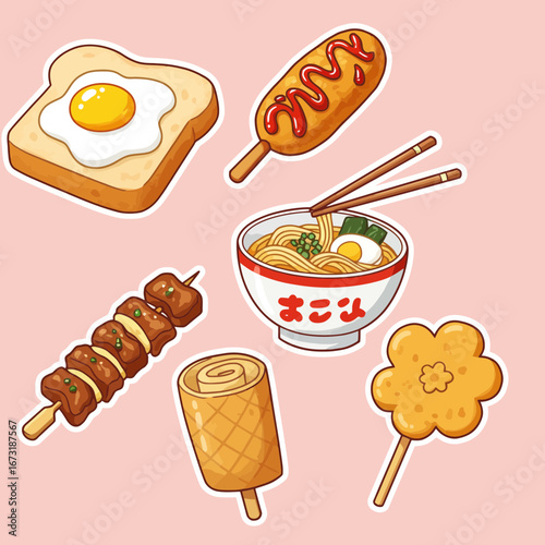 Street Food Cart Vector | Snack Stall Illustration | Mobile Food Vendor Icon Design