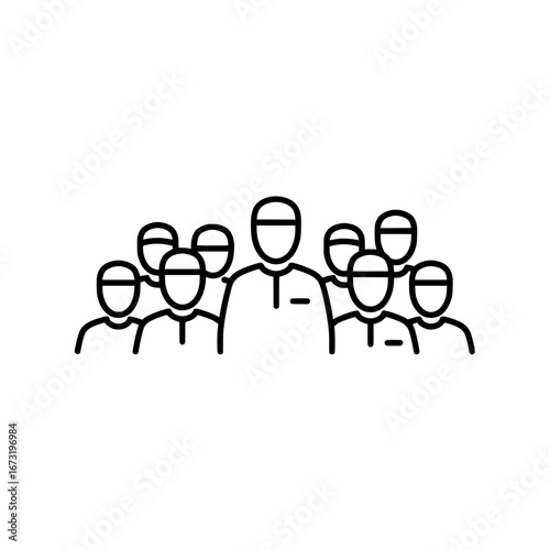 Group of people in professional attire with transparent background