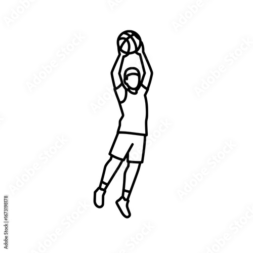 Basketball player dunking with transparent background
