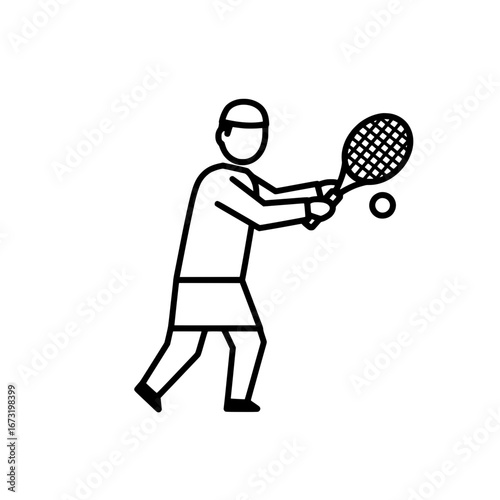 Man playing tennis with transparent background