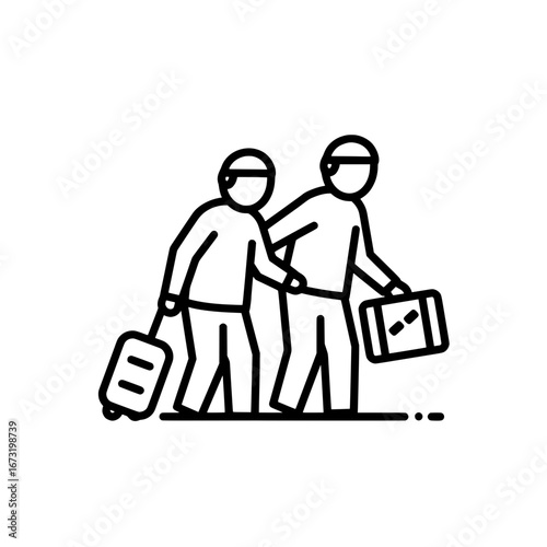 Traveling couple with luggage