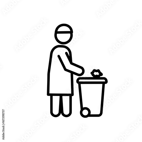 Person throwing trash in a bin
