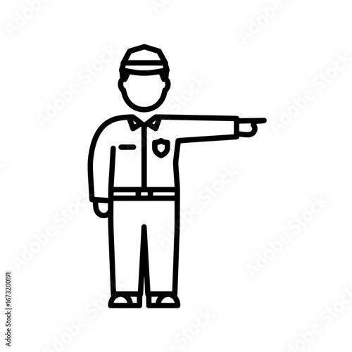 Traffic officer signaling with transparent background
