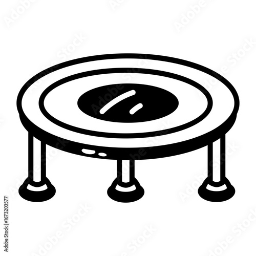 A drawing style icon showing a trampoline