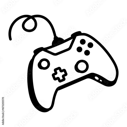A doodle style icon showing a gaming console