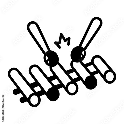 A hand drawn style icon showing a xylophone
