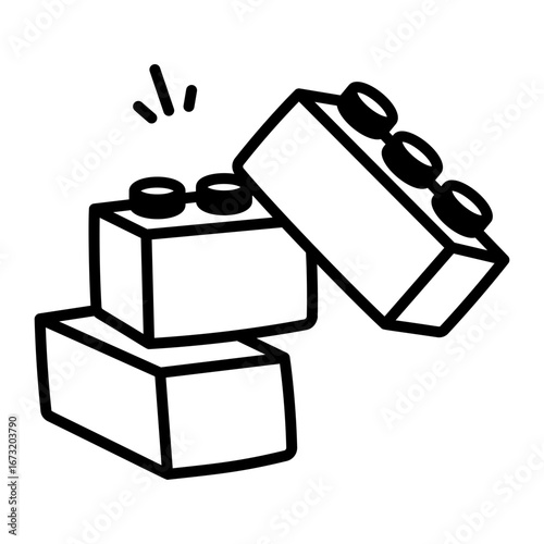 A hand drawn style icon showing game blocks
