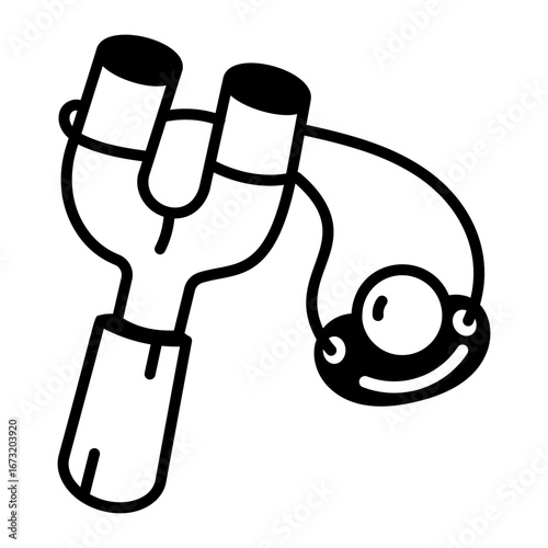 A drawing style icon denoting a slingshot
