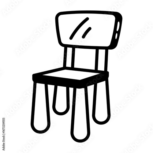 A hand drawn style icon showing a kid chair
