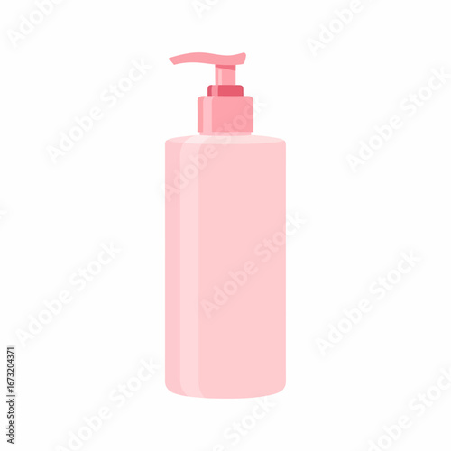 Sleek Pink Pump Bottle Dispenser for Lotions and Soaps.