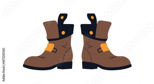 Durable leather work boots with reinforced soles and adjustable straps for enhanced comfort and protection