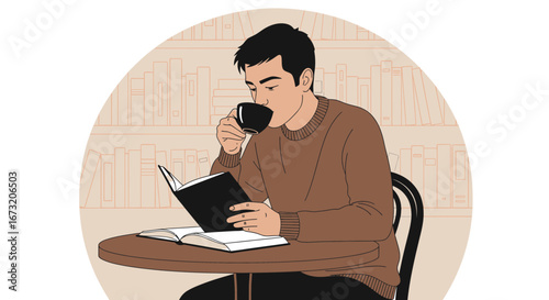 Reading Relaxation: Enjoying Coffee While Immersed In A Book's Literary Realm