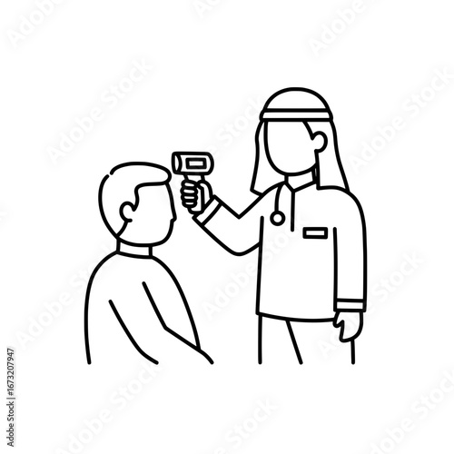 Medical checkup of a patient with health practitioner with transparent background