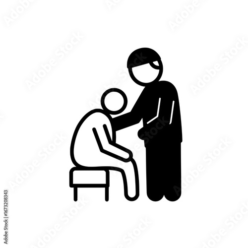 Nurse caring for patient with transparent background