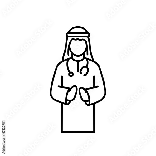 Doctor in medical coat with transparent background